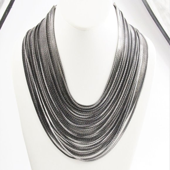 Chico's Jewelry - CHICO'S MULTI CHAIN STATEMENT NECKLACE GUN METAL